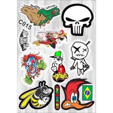 Imagem de Cartela De Adesivos - C015 - Carro - Moto - Caminhão - Bike - Stickers