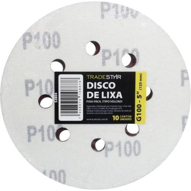 Imagem de Disco Lixa 125 Mm G100 Alvenaria Com Fixador Tradestar