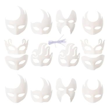 Imagem de Máscaras de papel branco DIY Máscara em branco LIFKOME 14 unidades par