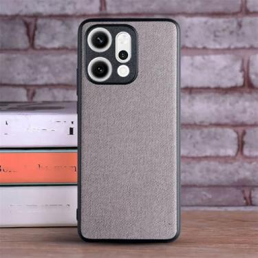 Imagem de Capa protetora de couro para celular Oppo Reno14, Reno13, Reno11, Reno10, Reno8, Reno 14, 13, 12, 11 F, 10, 8 T Pro 5G, cinza claro, para Oppo Reno11