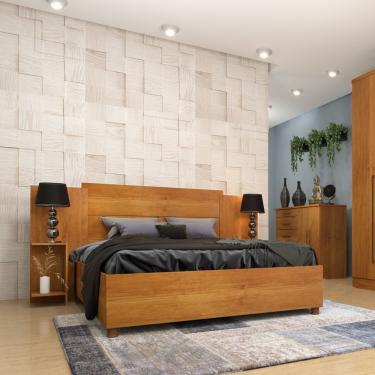 Imagem de Cabeceira Para Cama Box Casal Arizona MDP MDF 234x109x33cm Cinza Tcil Móveis