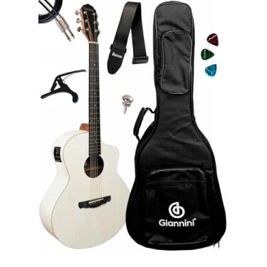 Imagem de Violão Aço Eletroacústico Giannini Gjm Com Bag + Ny01 (SWH)