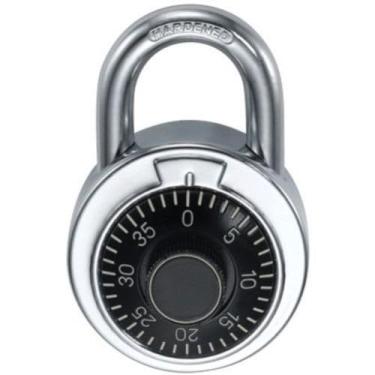 Imagem de Cadeado de combinação profissional de 50 mm, cadeado de mostrador de 3 dígitos, aço endurecido, trava de segurança prata