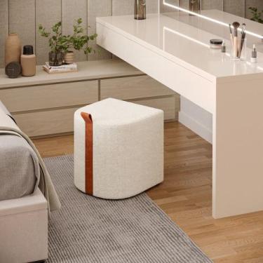 Imagem de Puff Banqueta Banco Para Penteadeira Quarto Sala Closet Tecido Bloucle