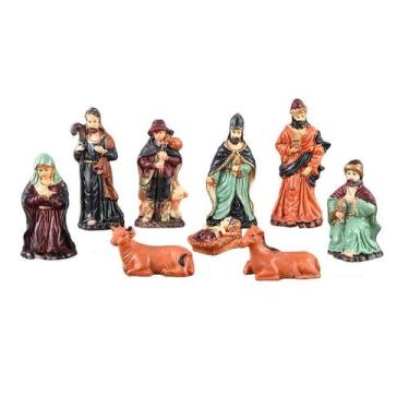 Imagem de Conjunto de 9 peças de estatuetas de resina para presépios - Religious