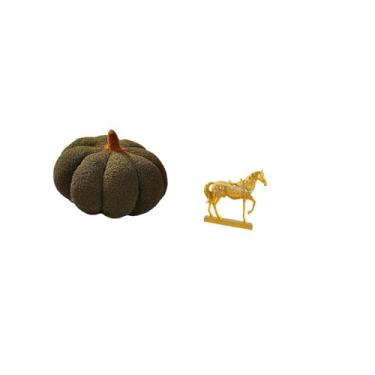 Imagem de Fenteer Almofadas de Abóbora de Halloween, Almofadas de Pelúcia Recheadas para Decoração de Quarto E Escultura de Estatueta de Cavalo em Resina, Estátua de An