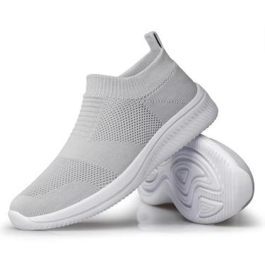 Imagem de Sapatos de caminhada, vibdiv Sock, tênis para mulheres, casuais, cinza