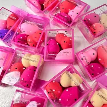 Imagem de 12 kits com 36 Mini Esponja Esponjinha Para Maquiagem Gota Blender Rosto Base Corretivo Contorno (12)