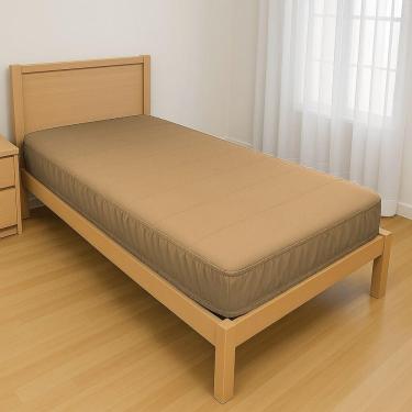 Imagem de Capa Protetora Impermeável Hospitalar P/ Colchão Lençol Elástico Solteiro 88x188x20cm - Bege
