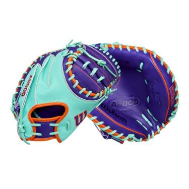 Imagem de Wilson Luva de apanhador de beisebol Winter 2025 A2000® CM33SS 83.8 cm - arremesso para a mão direita, espuma do mar/roxo/laranja