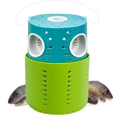 Imagem de La La Pet Conjunto de armadilhas Minnow com 10 peças de isca dobrável de plástico de camada dupla armadilhas portáteis para captura de aquário para caranguejos robalos, camarões, tartarugas