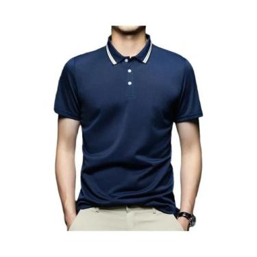 Imagem de Camisa Polo Masculina de Manga Curta Listrada - Confortável e Respiráv