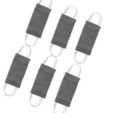 Imagem de Fecho de trava de porta – Silenciador de fecho de porta de berçário com tiras elásticas fortes para um bom sono, almofada sólida grossa para redução de ruído, 6 peças, L 10 x C 5 cm, cinza