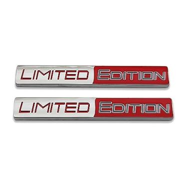 Imagem de AxleZx Emblema automotivo 2X Chrome Metal Limited Edition Logo Auto Badge Adesivo Premium 3D Racing Sport Decalque Substituição (prata e vermelho)