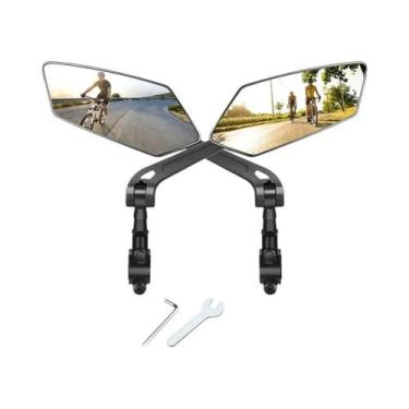 Imagem de Espelho Retrovisor Ajustável Para Bicicleta Com Ampla Visibilidade Par