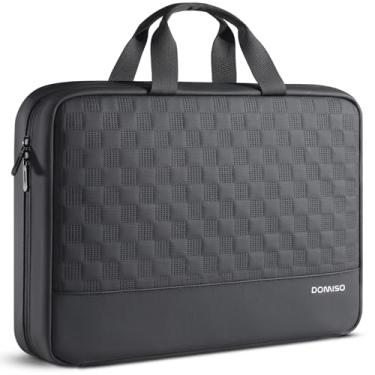 Imagem de DOMISO Capa para laptop de 17 polegadas, bolsa impermeável para laptop com alça, capa protetora à prova de choque para notebook compatível com Acer/Lenovo/HP/Chromebook/Dell/MSI, preta