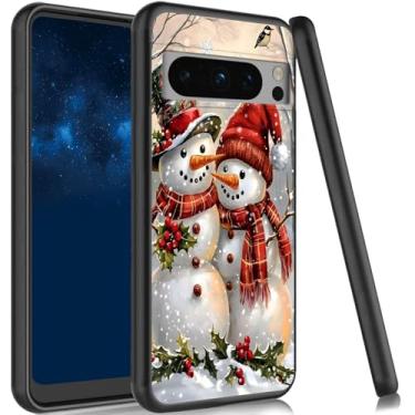 Imagem de JANENFNA Capa para Google Pixel 10 Pro XL fina à prova de choque TPU capa protetora de borracha flexível e leve para Google Pixel 10 Pro XL 6,8 polegadas 2025, bonecos de neve de Natal