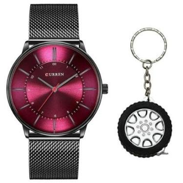 Imagem de Relógio Curren Masculino Ultra Fino Metálico + Chaveiro-Masculino