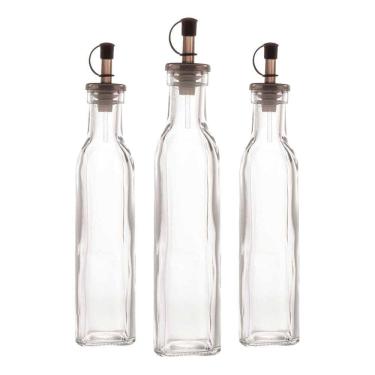 Imagem de Kit 3 Garrafas Para Azeite De Vidro Com Tampa Lyor 270ml