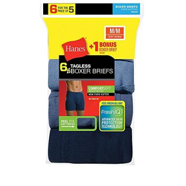 Imagem de Cueca boxer masculina Hanes 7460Z6 ComfortSoft Cintura pacote com 6