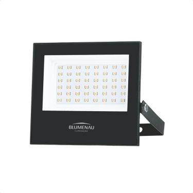Imagem de Refletor Blumenau De Led Slim 50w Preto Bivolt 4100k Neutro