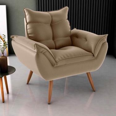 Imagem de Poltrona Opala Tokio Para Descanço Confortável Toquio Matrix Veludo Turkey Capuccino Veludo Turkey Capuccino