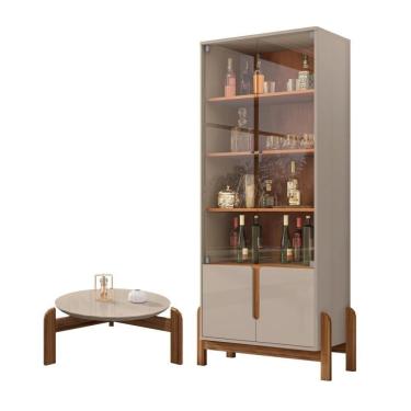 Imagem de Conjunto Mesa De Centro E Cristaleira Kast Off White Cedro