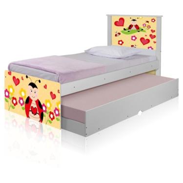 Imagem de Bicama Juvenil Adesivada Joaninha Com Colchões