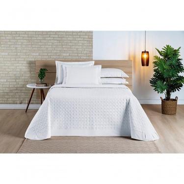 Imagem de Cobre Leito Madri Percal 200 Fios 100% Algodão King 03 Peças - Branco