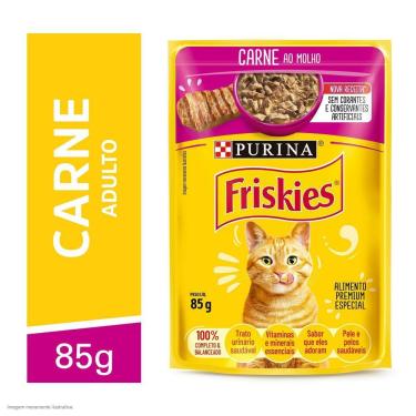 Imagem de Ração Úmida Gatos Adultos Carne 85g Friskies
