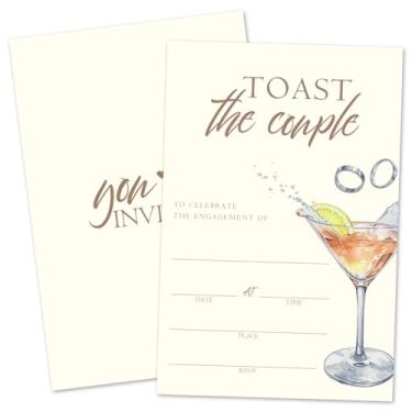 Imagem de ZARYFANCHY Convites de festa de noivado champanhe para Sr. e Sra. Preencha convites em branco com envelopes, 25 convites de recepções de noivado, lembrancinhas de festa e suprimentos -03