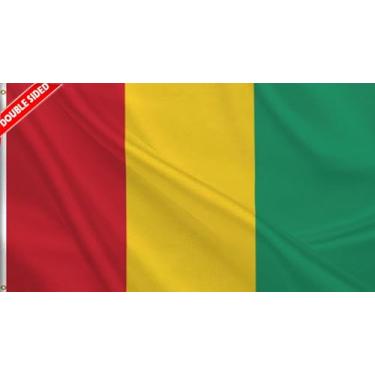 Imagem de HVATLTL Bandeira de barco da Guiné de 3 camadas dupla face, 30 x 45 cm, nylon 220D resistente, cores vivas, bandeiras náuticas guineenses com 2 ilhós de latão para barco, quadriciclo, caminhão
