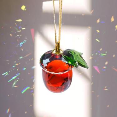 Imagem de Enfeites de cristal de pinha de Natal - enfeite de cristal de pinho pendurado no outono - Enfeite de Natal de pinha para árvore de Natal, artesanato faça você mesmo, decoração de outono e dia de ação