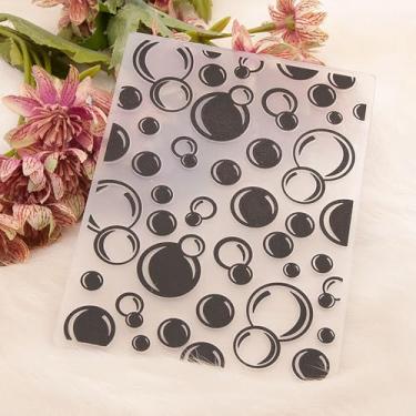 Imagem de Pasta de plástico em relevo com padrão de bolhas redondas, impressões texturizadas 3D, círculo, bolinhas, fundo em relevo, modelo de pasta para fazer cartões, scrapbooking, papel, artesanato, álbuns