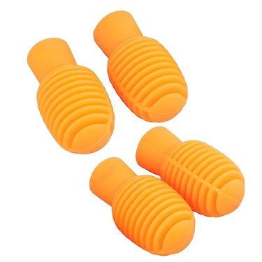 Imagem de POENVFPO Baqueta Com Ponta Silenciosa, 4 Peças, Silenciador de Silicone para Prática Silenciosa Em Qualquer Lugar, Amortecedor Silencioso para Iniciantes e Profissionais (Laranja)