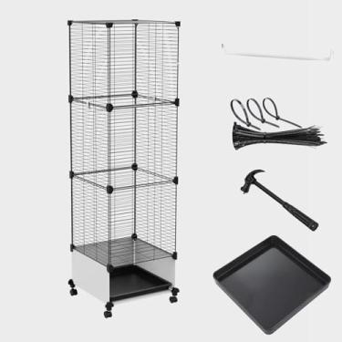 Imagem de Gaiola de pássaro leve com bandeja removível e poleiro ajustável – Gaiola portátil para animais pequenos com porta única travável, fácil de limpar e mover para papagaios, periquitos, calopsitas e