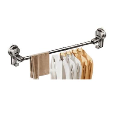 Imagem de Hhsdyl Varão de Secagem de Roupa com Ventosa, Estendal Sem Furos Extensível para Secagem de Roupas ao Ar, Interior e Exterior,Gray,77.5~141cm