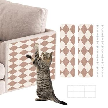 Imagem de Protetor de móveis para gatos, 2 peças de tapetes autoadesivos para arranhar gatos, tapete DIY para sofás, árvores de gato e portas, almofadas de substituição de torre de poste arranhadores (100 x 40
