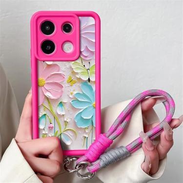 Imagem de Capa com cordão para Xiaomi Redmi 14T 13T 15 Pro Poco F6 M6 C75 14C Note 14 Pro Plus, alça de pulso com corrente para pendurar, NYNY30, rosa, SS, para Xiaomi 14