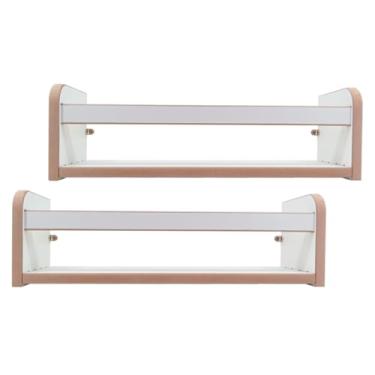 Imagem de Kit 2 Prateleiras Estantes Suspensas Porta Livros Revistas Pelúcias Branca 45cm