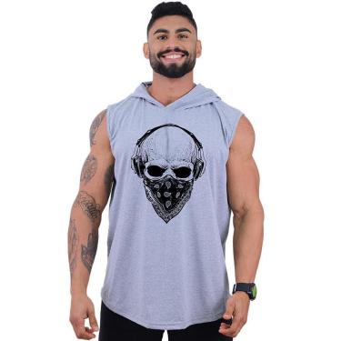 Imagem de Regata Longline com Touca Masculina MXD Conceito Caveira Gangster-Masculino