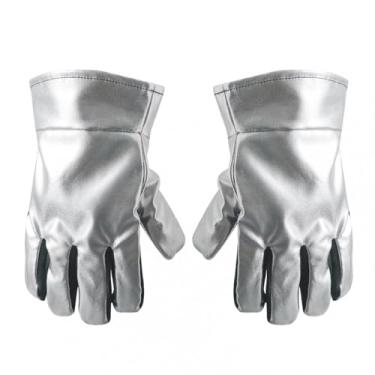 Imagem de RNXRZANK Luvas de Soldagem Resistentes Ao Calor, Luvas de Alumínio Retardantes de Chamas para Soldagem, Ideais para Churrasqueiras, Fornos E Grelhas.