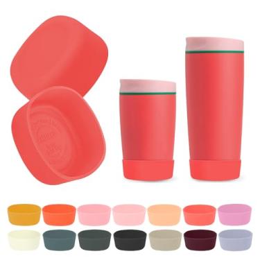 Imagem de Kaitiaki Bota de silicone 2 peças para Owala SmoothSip Slider copo de café 590 ml 340 g, capa antiderrapante para caneca de café de viagem, acessórios de proteção para Owala livre de BPA (campos de