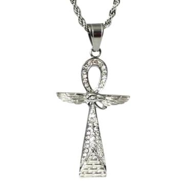 Imagem de Corrente com Pingente Ankn Egípcio A Chave da Vida Poder Divino e Olho de Hórus