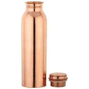 Imagem de Garrafa de água de cobre Ayurveda do Himalaia (950 ml) Recipiente de cobre puro martelado ayurvédico 100% puro feito à mão para beber resistente e à prova de vazamento|Garrafa de água de cobre para