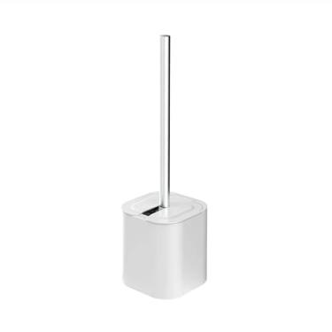 Imagem de Escova Sanitária De Piso Com Suporte Banheiro Dual Cores Limpeza Higienização- Base Estável sem Necessidade de Furar a Parede, Prático e Higiênico