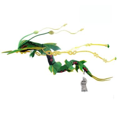Imagem de Boneca de brinquedo de pelúcia verde Rayquazas com moldura dobrável 83 cm