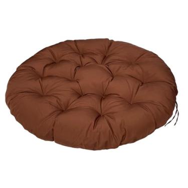 Imagem de IEUDNS Almofada para assento de cesta suspensa, almofada para assento de pátio, tapete leve e confortável para cadeira de balanço, para gramado, jardim ao ar, Marrom 50cm