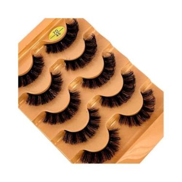 Imagem de Cílios Postiços 3D Cat Eye D Curl Fluffy Macios Naturais 5 Pares Exten