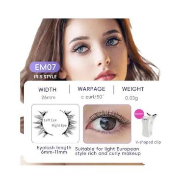 Imagem de Cílios Postiços Magnéticos 3D Naturais Reutilizáveis Feitos À Mão Com 